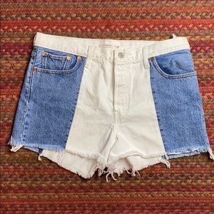 501 LEVIS TWO TONE DENIM BUTTON FLY SHORTS